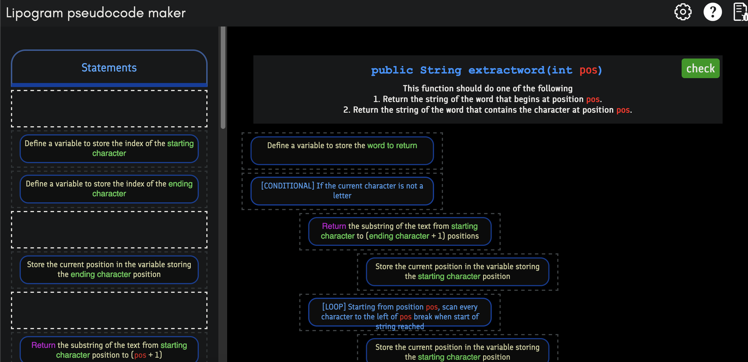 Image of an pseudocode builder